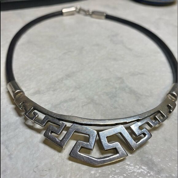 VINTAGE Taxco Aztec design 925 choker - Picture 2 of 5
